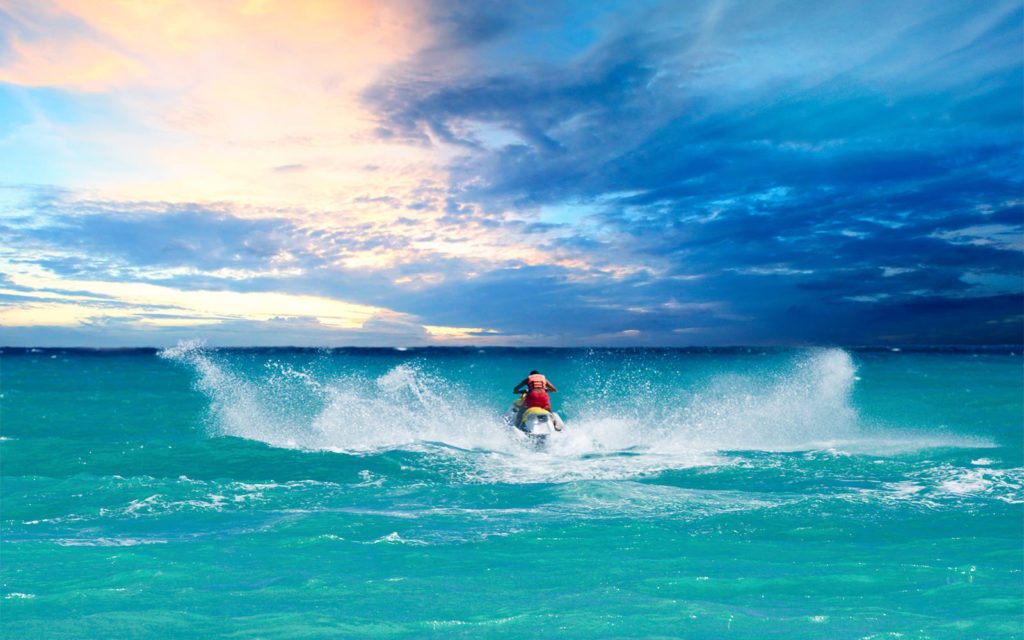 Man riding jet ski